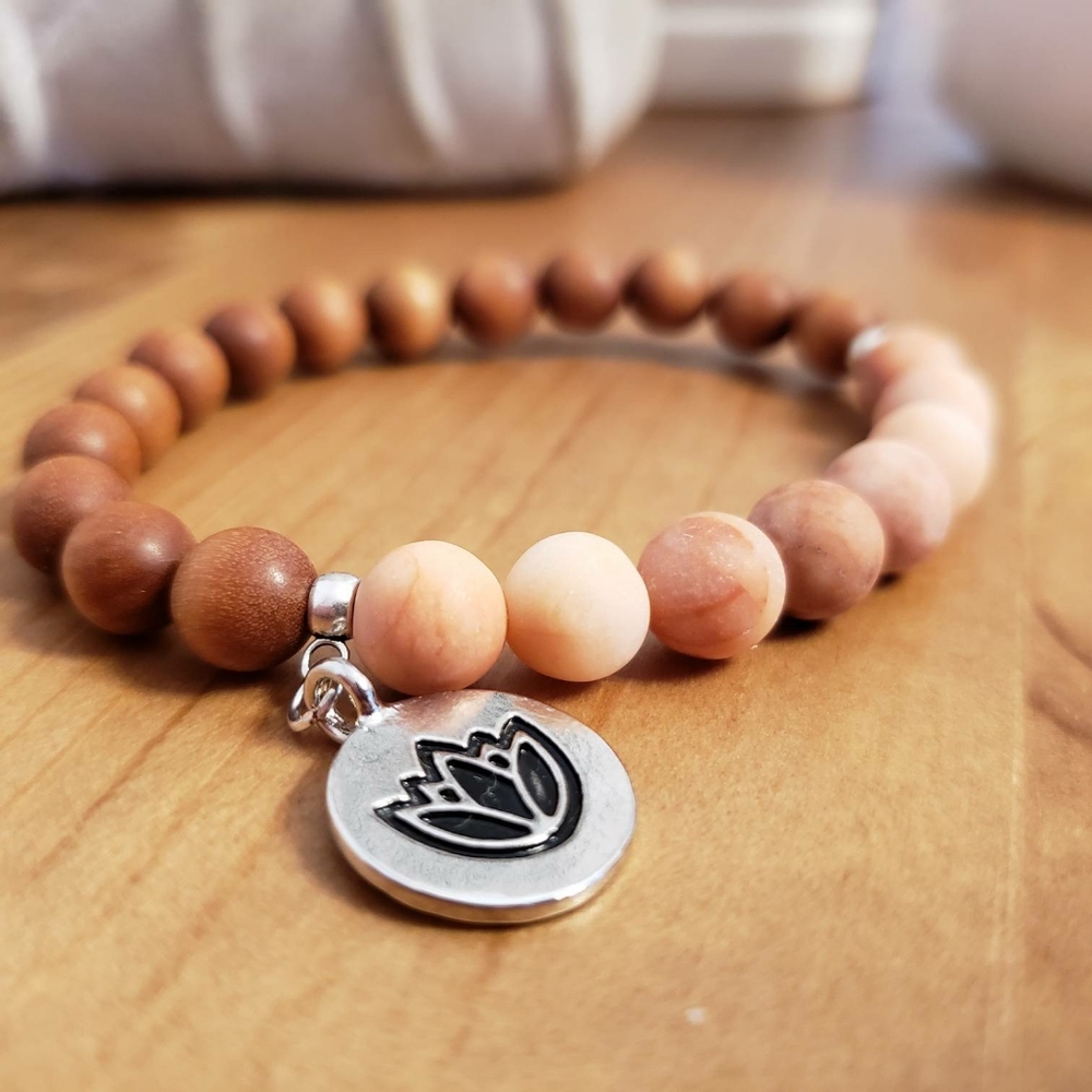Sandalwood & Aventurine Mala Bracelet